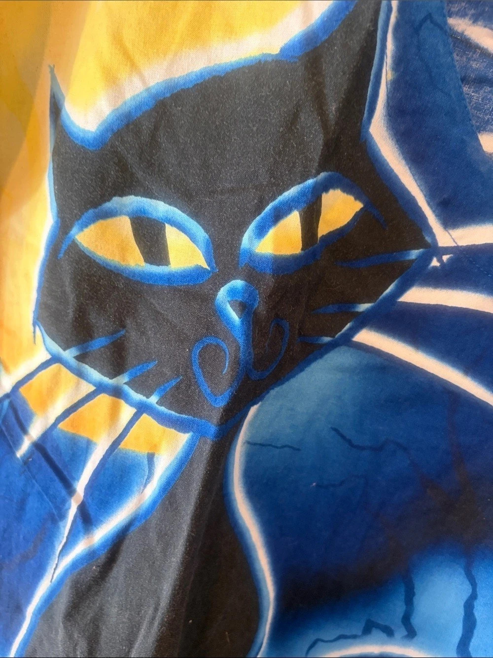 S.CRUBS Cat Graphic Short Sleeve Tee in Blue Size Medium Like New - Picture 3 of 4
